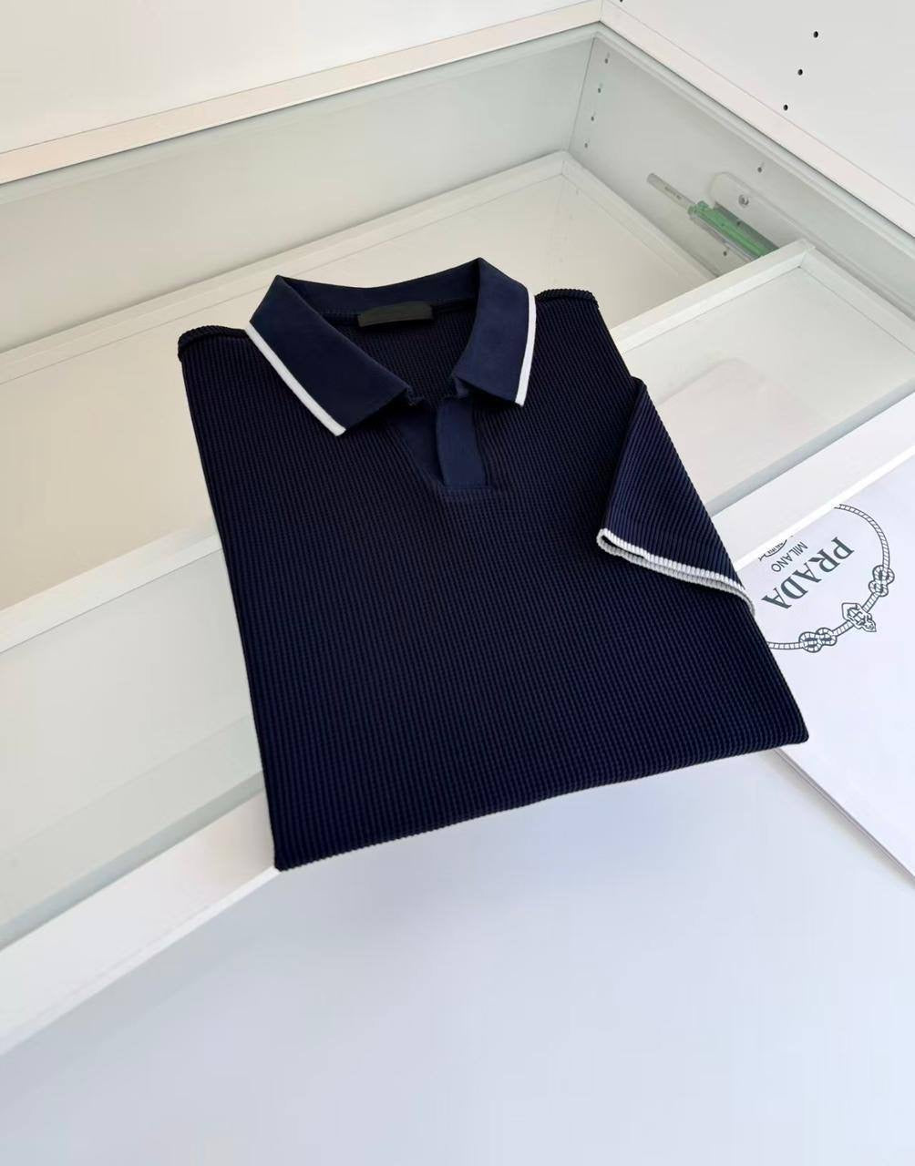 Navy Milano Knit Polo