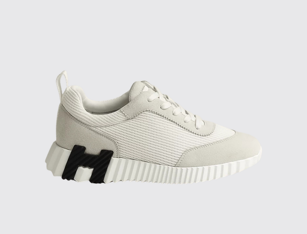 White & Black H Bouncing Canvas Sneaker