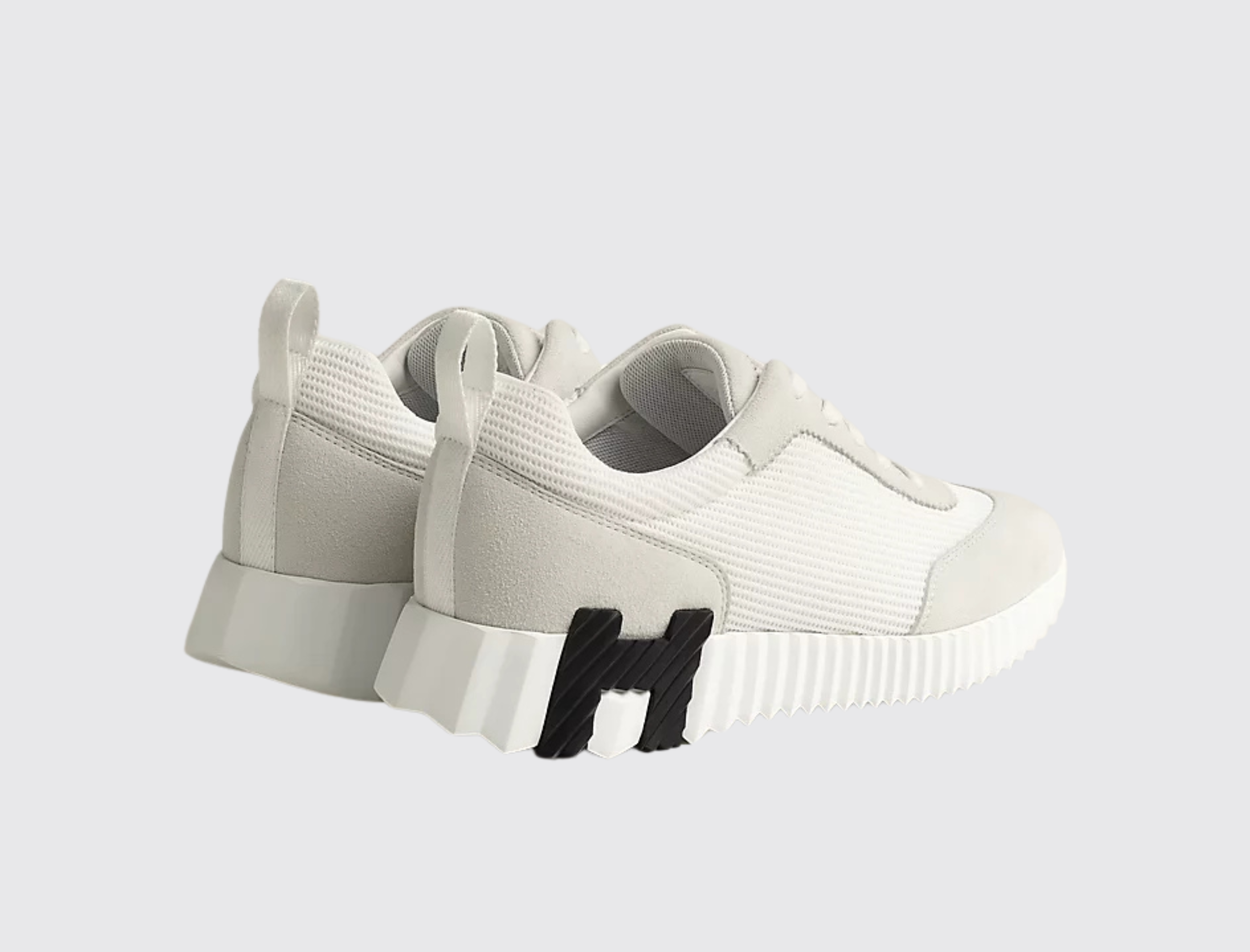 White & Black H Bouncing Canvas Sneaker