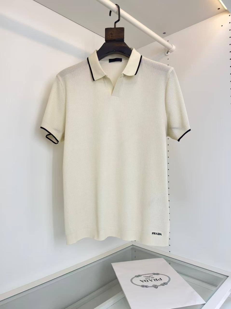 White Milano Knit Polo