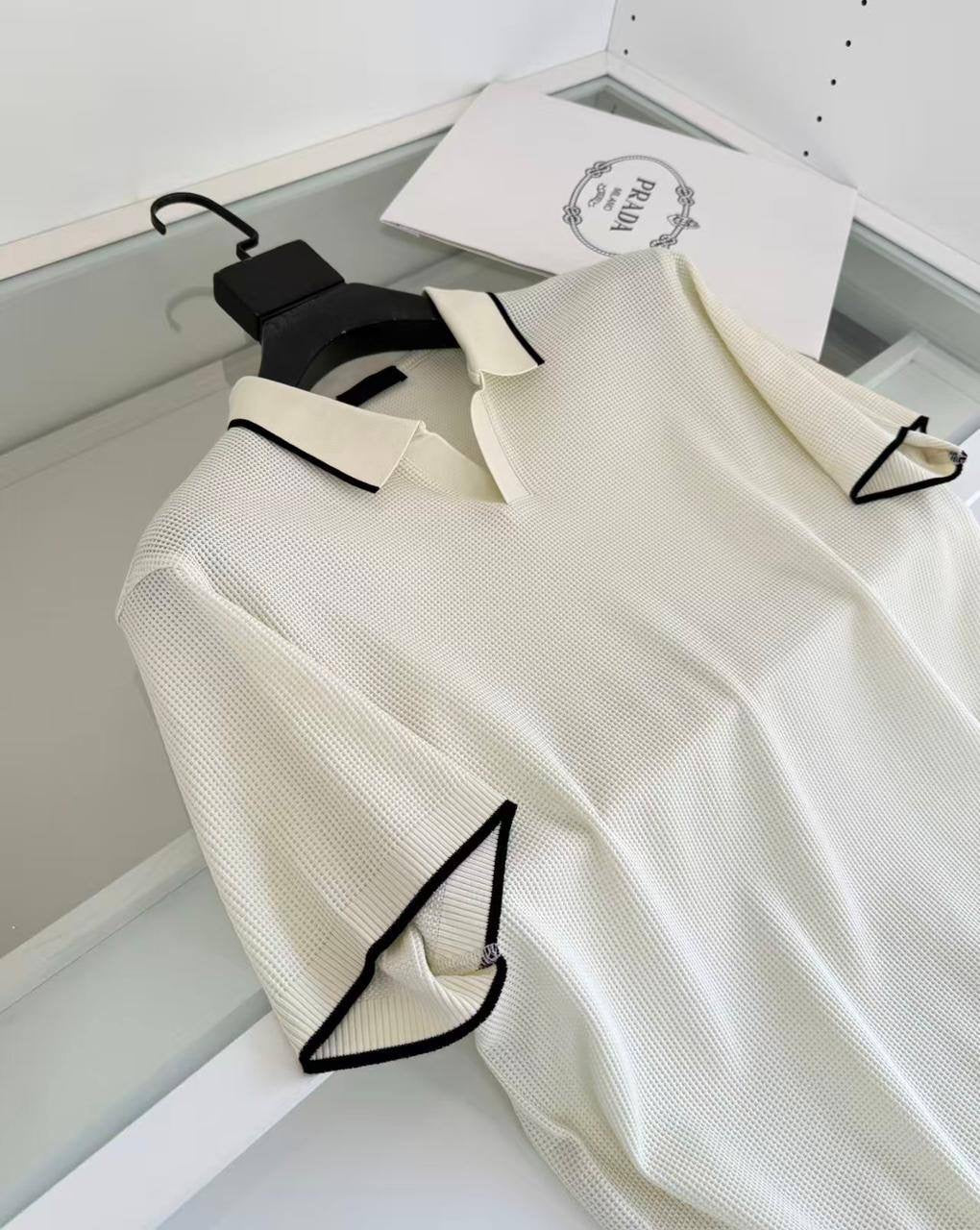 White Milano Knit Polo