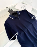 Navy Milano Knit Polo