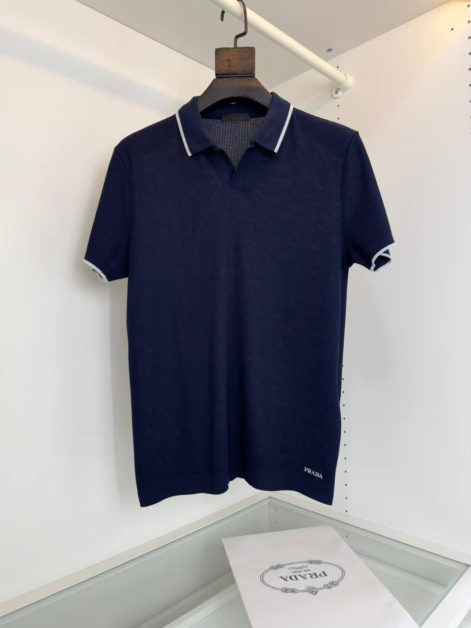Navy Milano Knit Polo