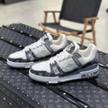 White & Grey Monogram Sneakers