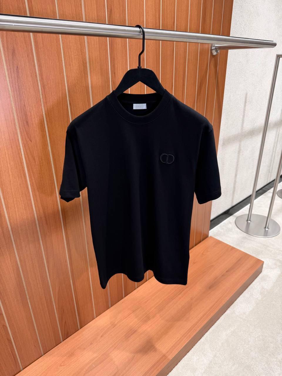 Black CD Embroidered T-Shirt