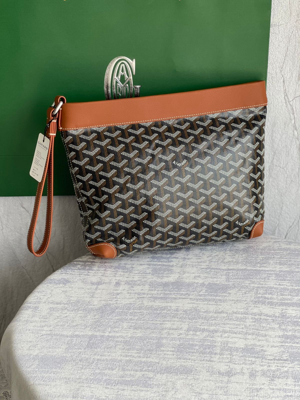 Brown Senat Wristlet Pouch