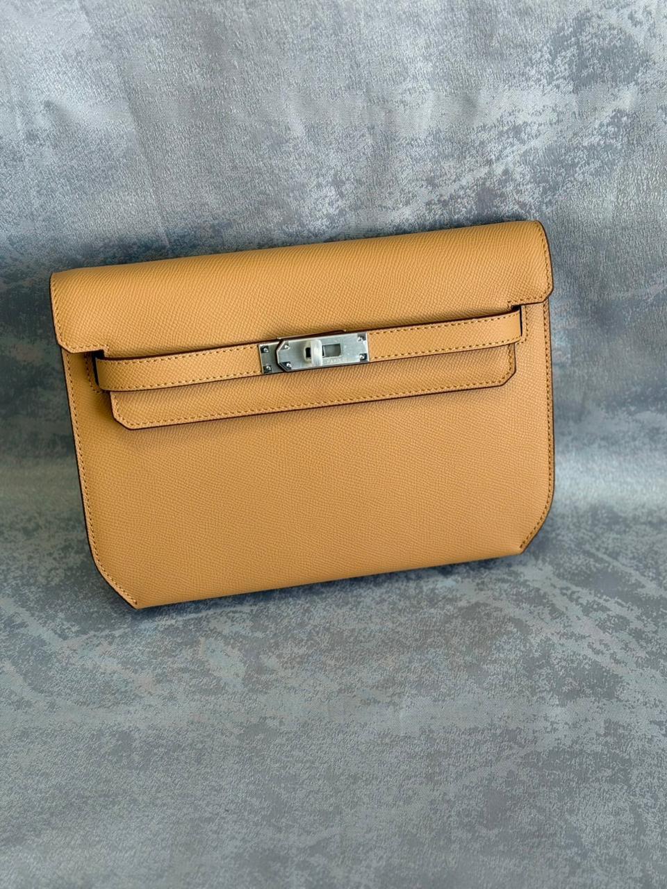 Beige Kelly Clutch Bag