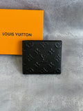 Black Raised Monogram Wallet
