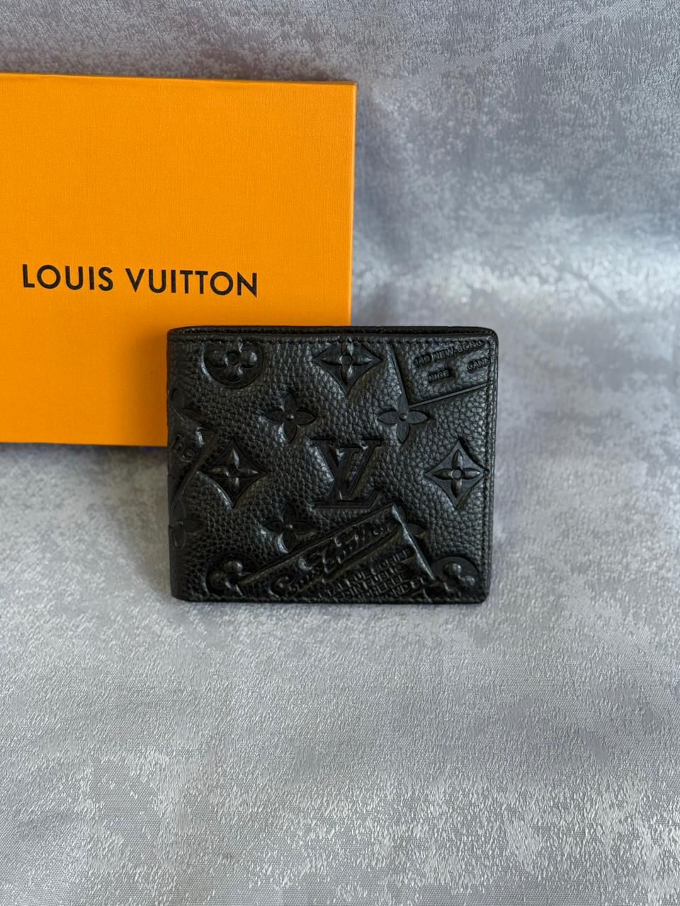 Black Embossed Stamped Wallet