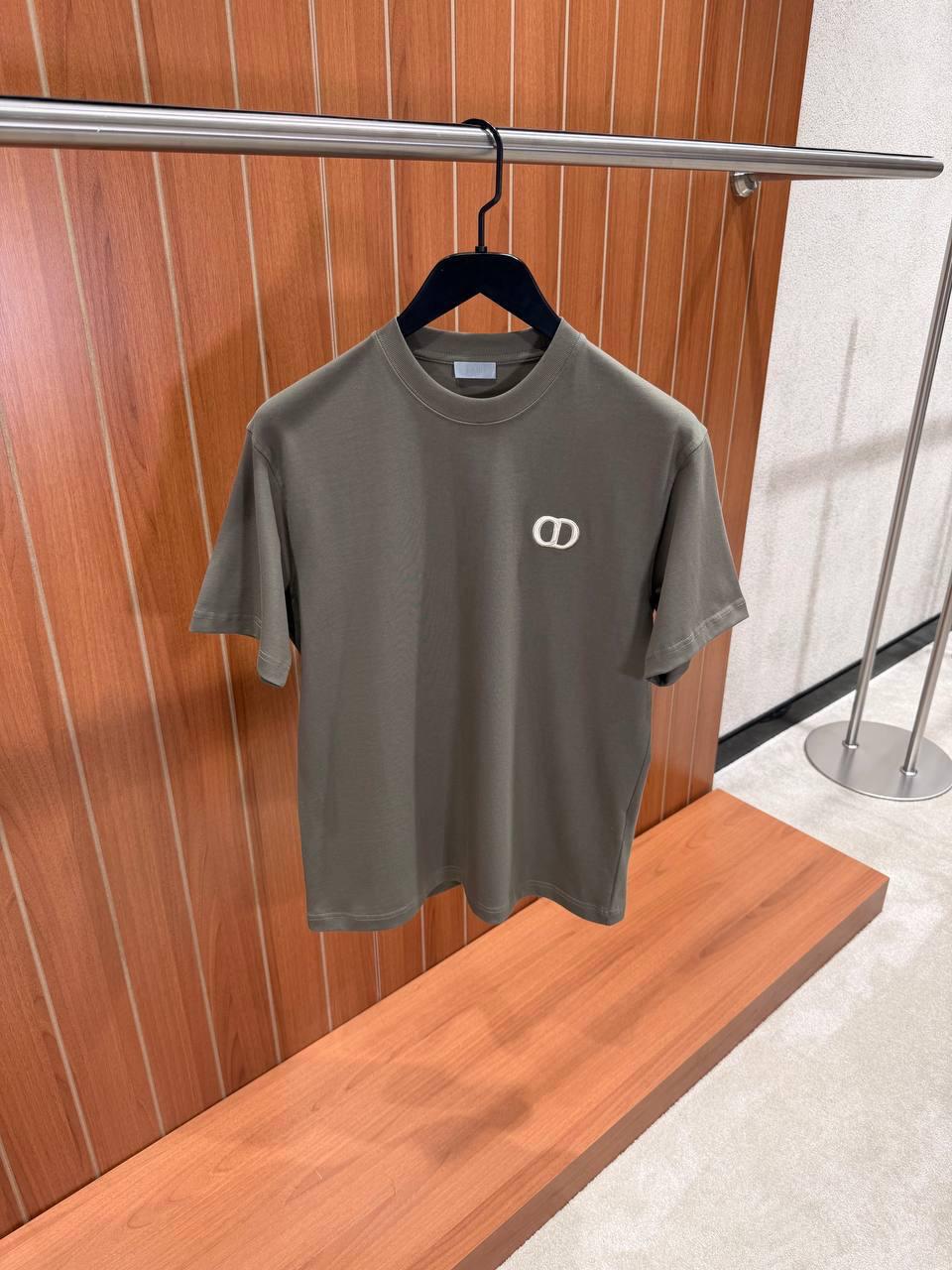White CD Embroidered T-shirt