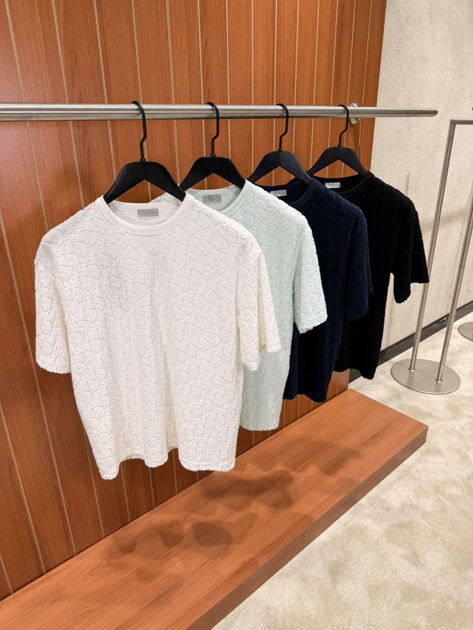 Blue Oblique Towelling T-shirt