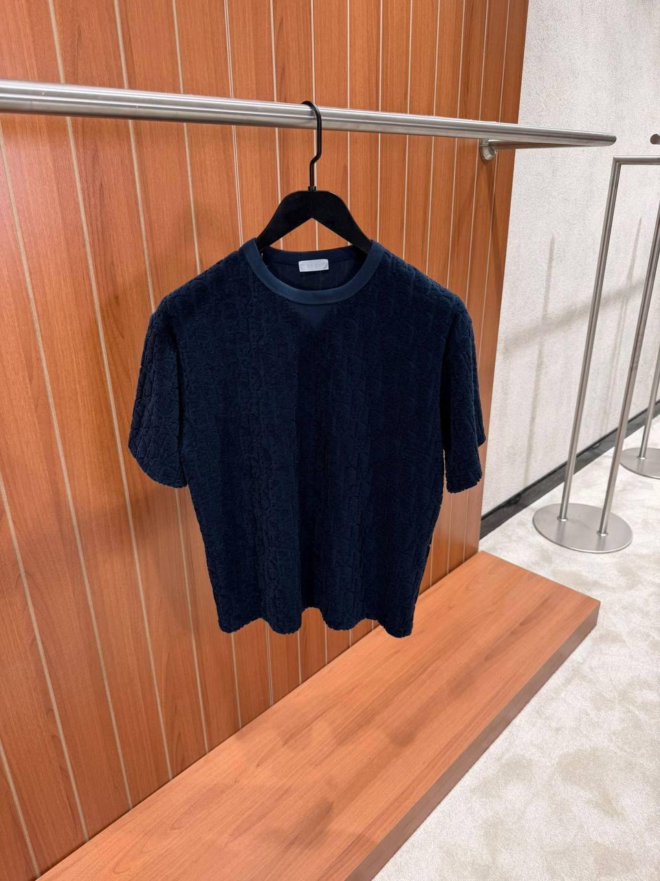 Blue Oblique Towelling T-shirt