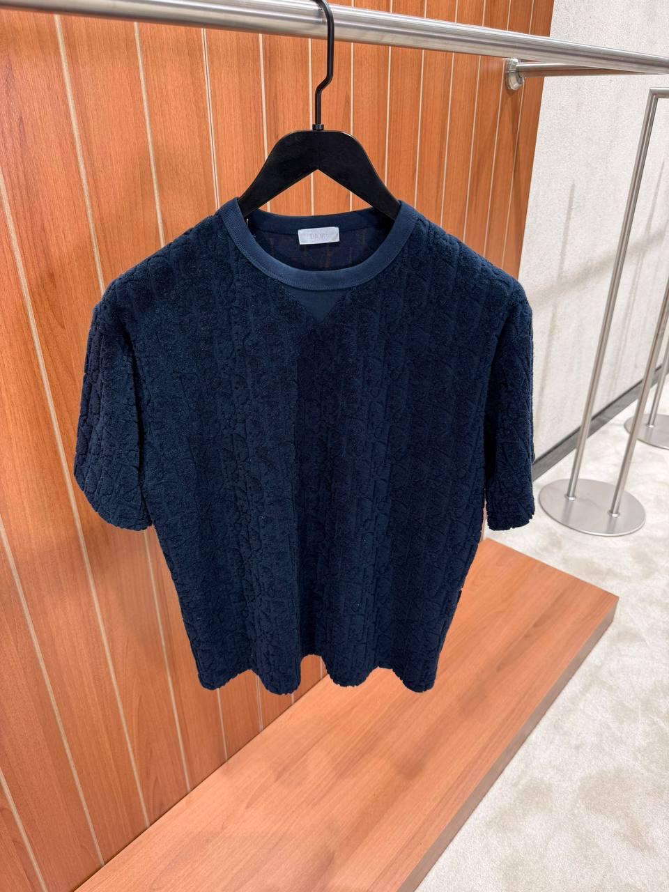 Black Oblique Towelling T-Shirt