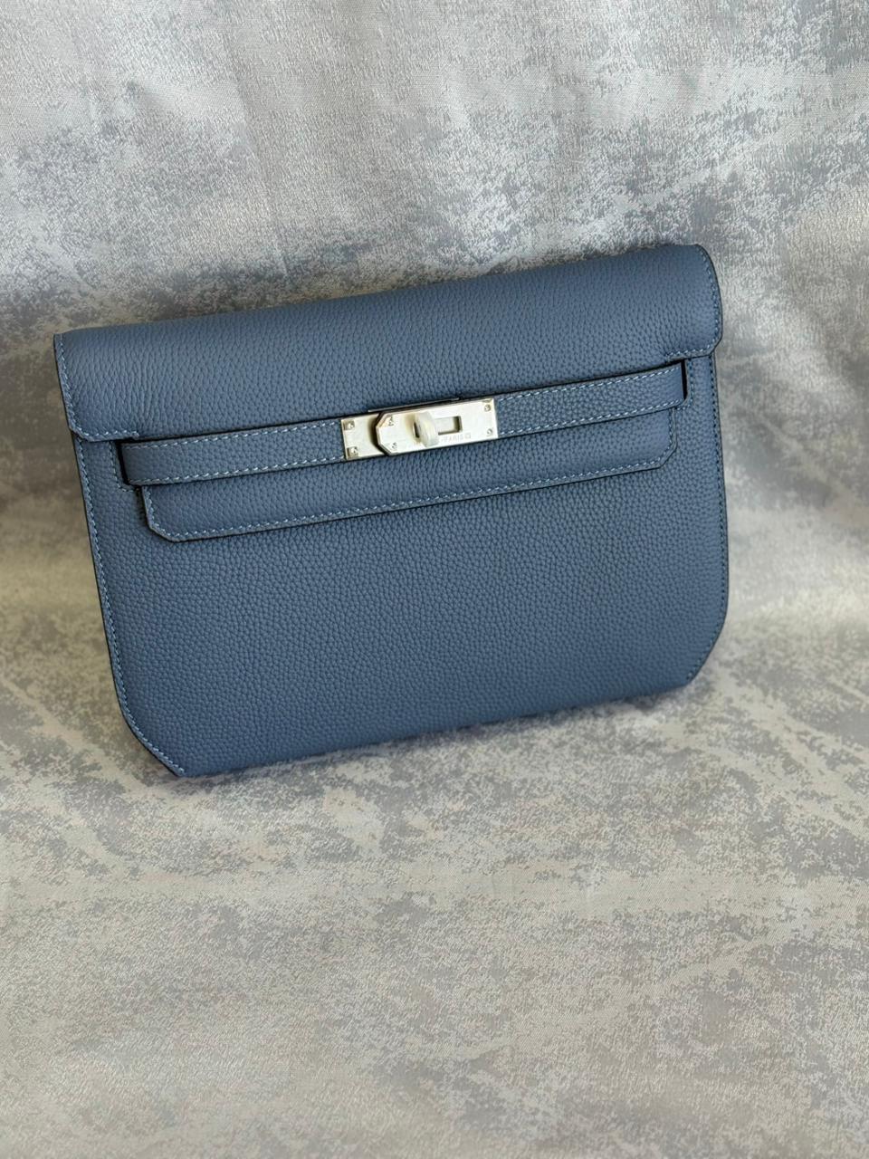 Beige Kelly Clutch Bag