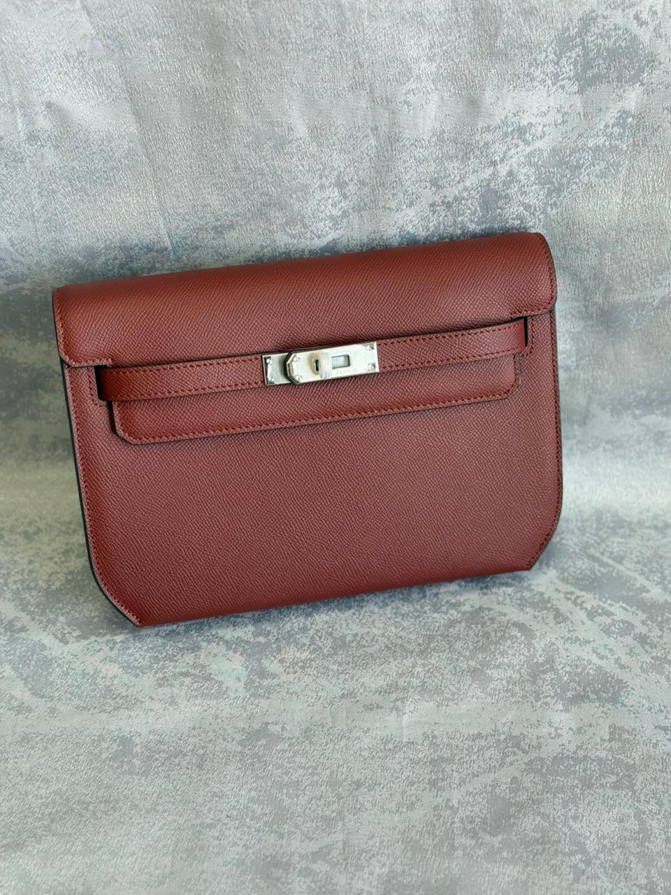 Beige Kelly Clutch Bag