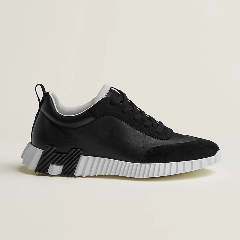 Black & White H Bouncing Leather Sneakers