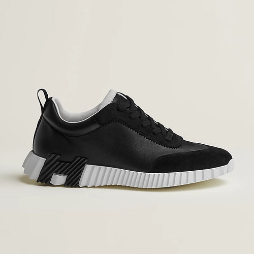 Black & White H Bouncing Leather Sneakers