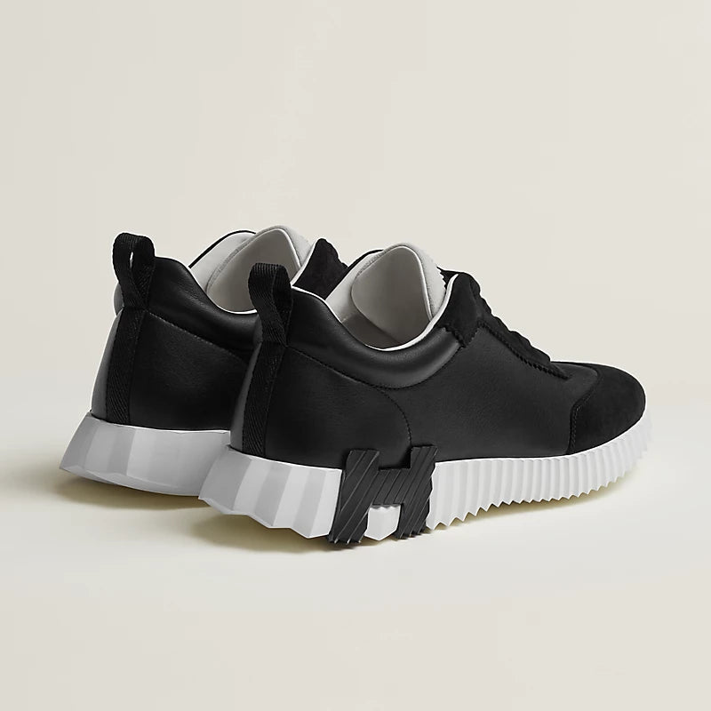 Black & White H Bouncing Leather Sneakers